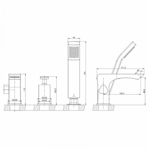 Смеситель на борт ванны на 3 отверстия Lemark Contest LM5845CW хром/белый